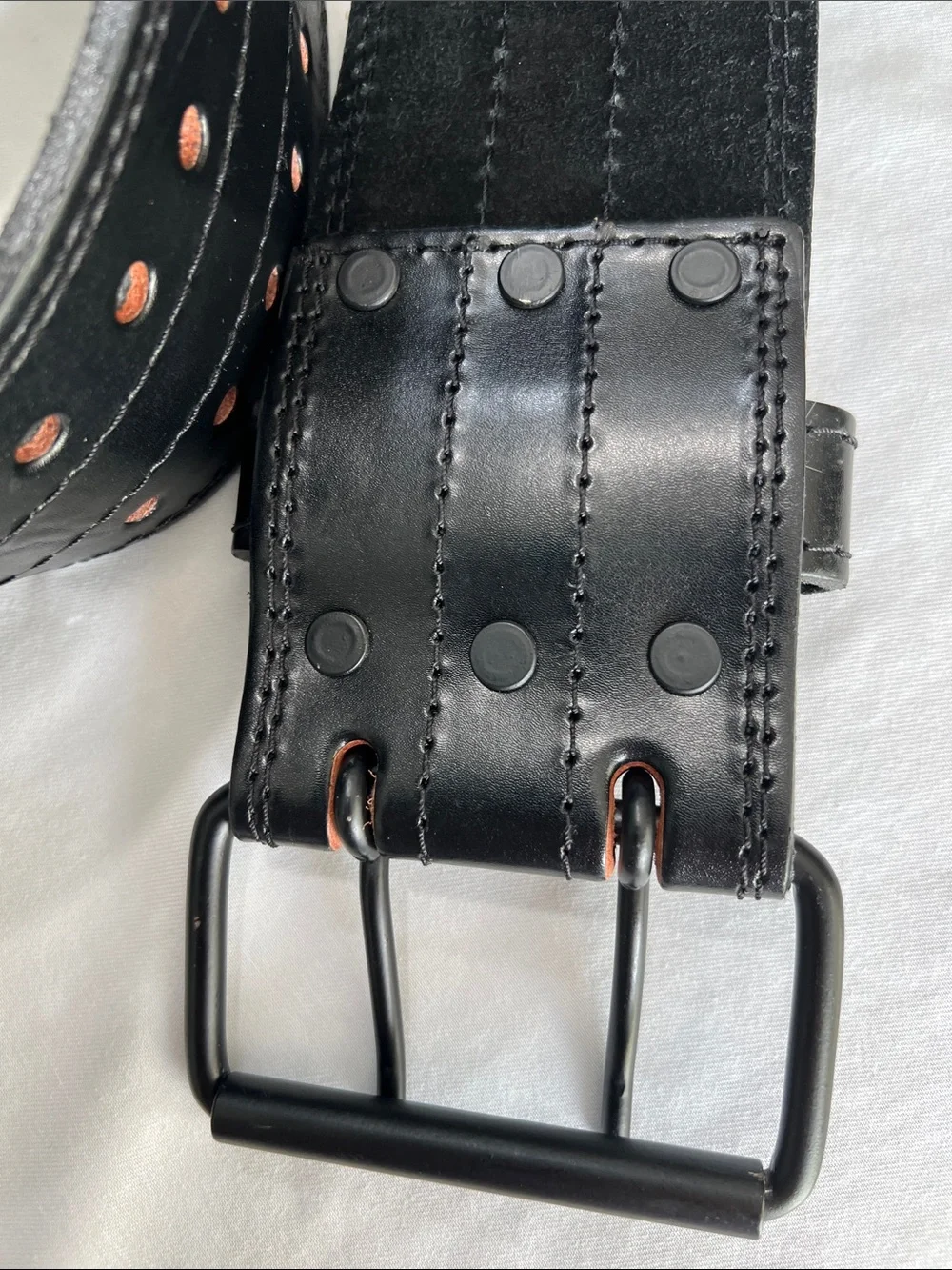 Pro fitness Black Leather Lifting Belt for Heavy Support